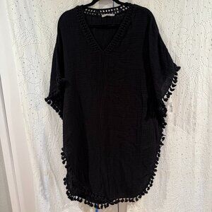 Michael Stars Black Tassel Coverup